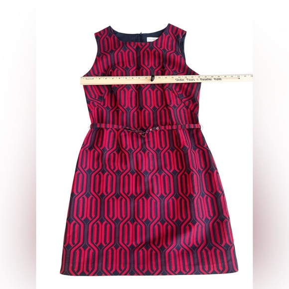 LESLEY EVERS Red & Navy Geometric Dress - Picture 6 of 7